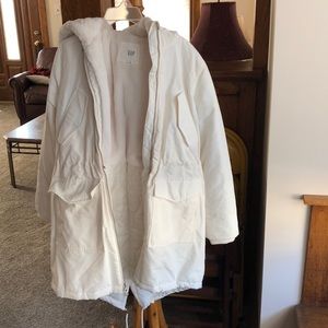 Ivory down jacket/parka size M. Never worn